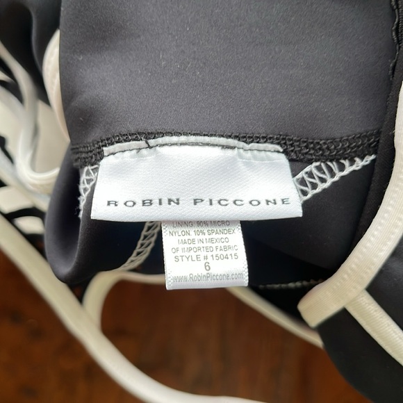 Robin Piccone Swimsuit Bikini one 1 piece Black sz 6 - Picture 8 of 8